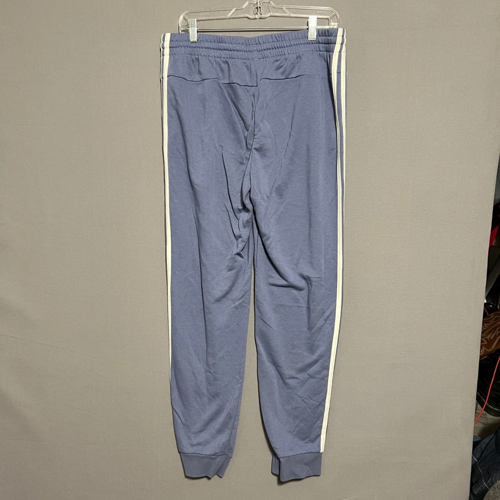 Adidas Womens XL Blue 3 Stripe Joggers Sweatpants Tapered Leg Activewear Pockets - Picture 4 of 4